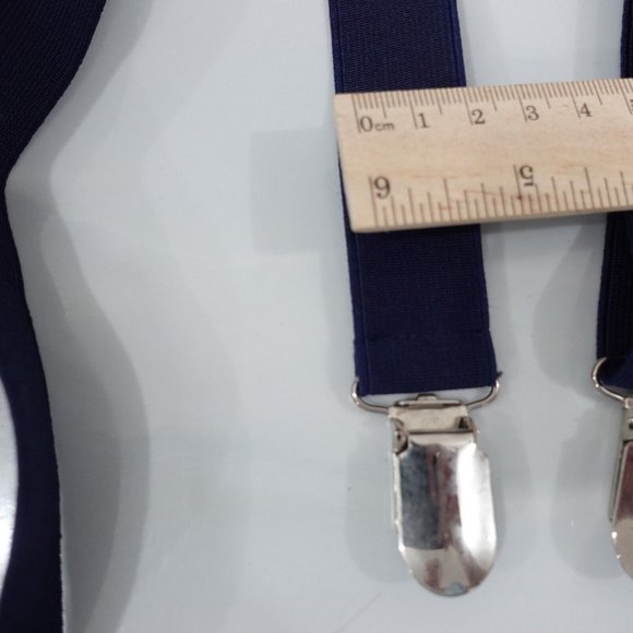 Suspender Boy Blue Navy Clip On Y Back Adjustable Strap Stretch Formal Dress‎ - Picture 5 of 7
